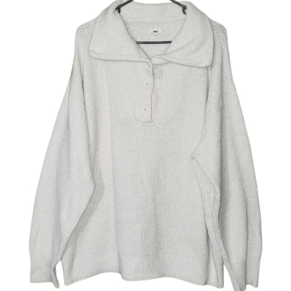 Aerie CozyUp Waffle Button Sweater XL - Picture 4 of 7